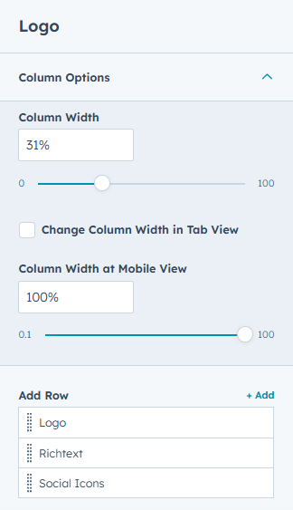 Column Width